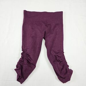 Lululemon Women's Ebb And Flow Crop Athletic Leggings Pants Burgundy Size 6